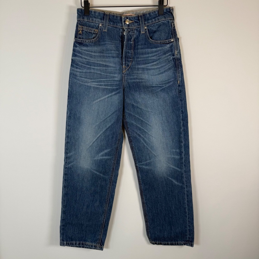 NWOT Ariat Ultra High Rise Tomboy Relaxed Straight Real Denim Blue Jeans Size 24